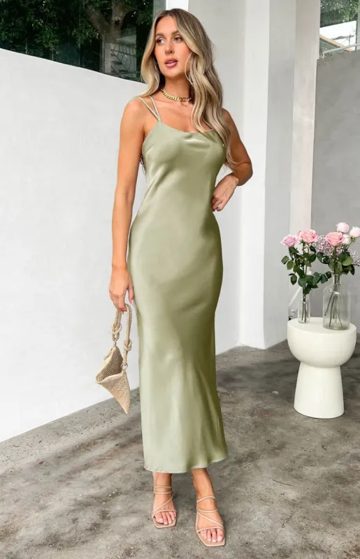 Tedra Sage Formal Maxi Dress sold by Beginning Boutique