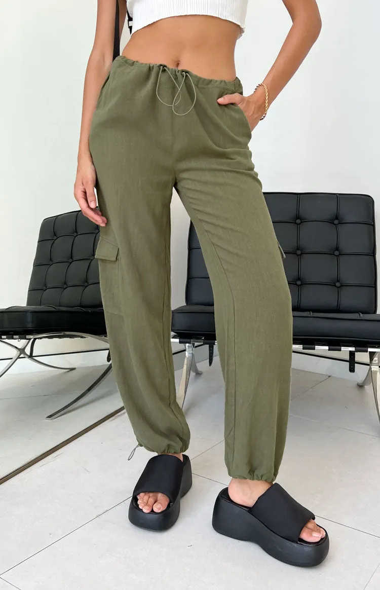 Kady Khaki Soft Cargo Pants sold by Beginning Boutique product image thumbnail 2
