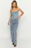 Wilma Mid Wash Denim Button Top sold by Beginning Boutique