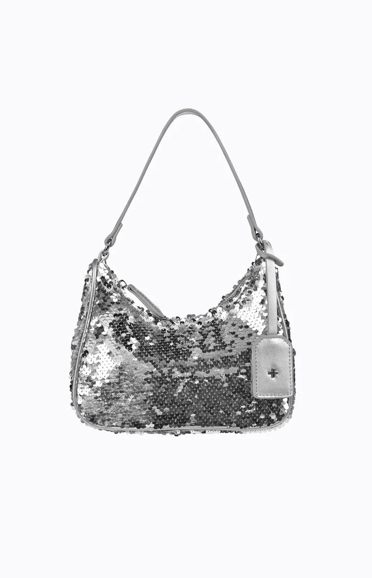 Peta & Jain Niah Silver Sequin Shoulder Bag sold by Beginning Boutique product image thumbnail 3