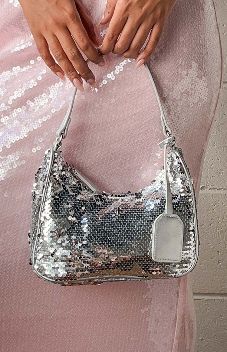 Peta & Jain Niah Silver Sequin Shoulder Bag sold by Beginning Boutique product image thumbnail 5