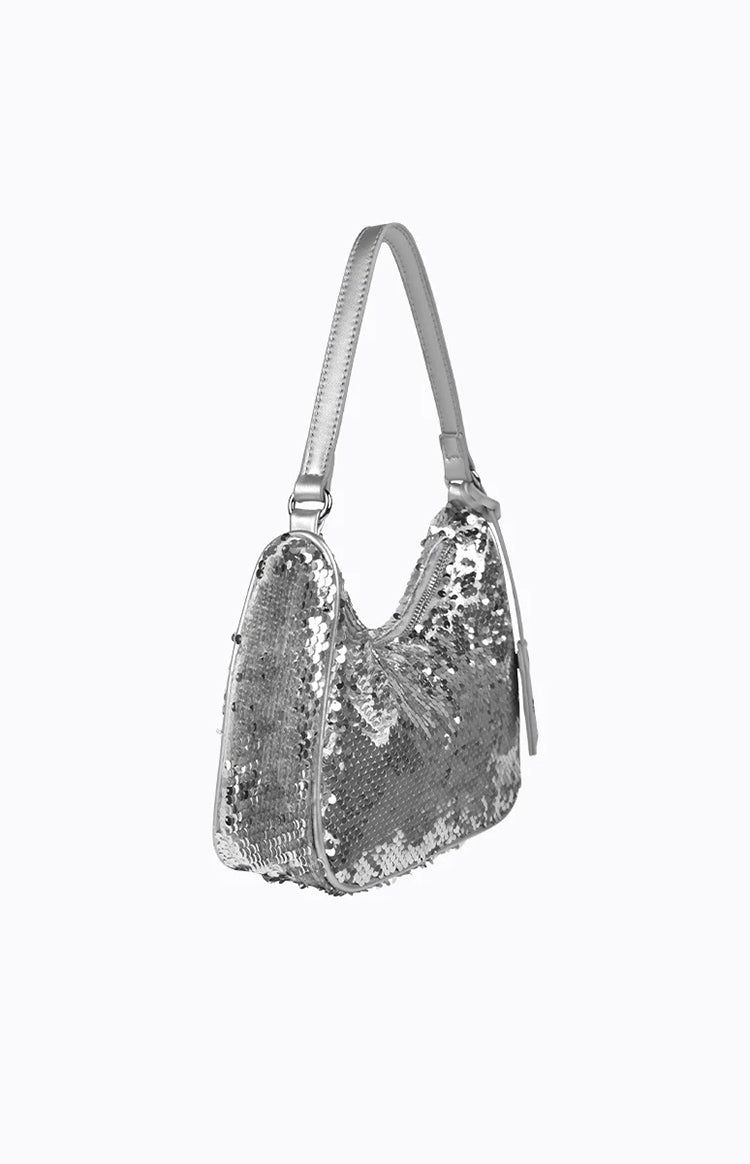 Peta & Jain Niah Silver Sequin Shoulder Bag sold by Beginning Boutique product image thumbnail 4