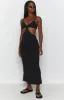 Catalina Cut Out Midi Dress Black sold by Beginning Boutique