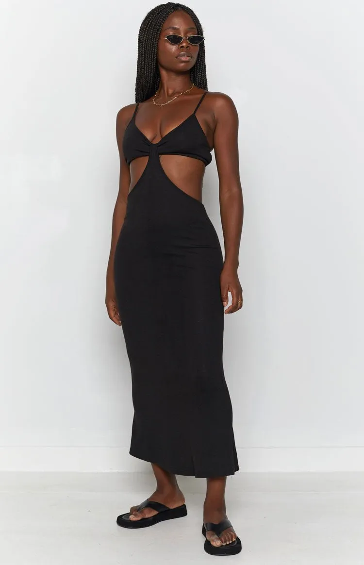 Catalina Cut Out Midi Dress Black sold by Beginning Boutique product image thumbnail 4