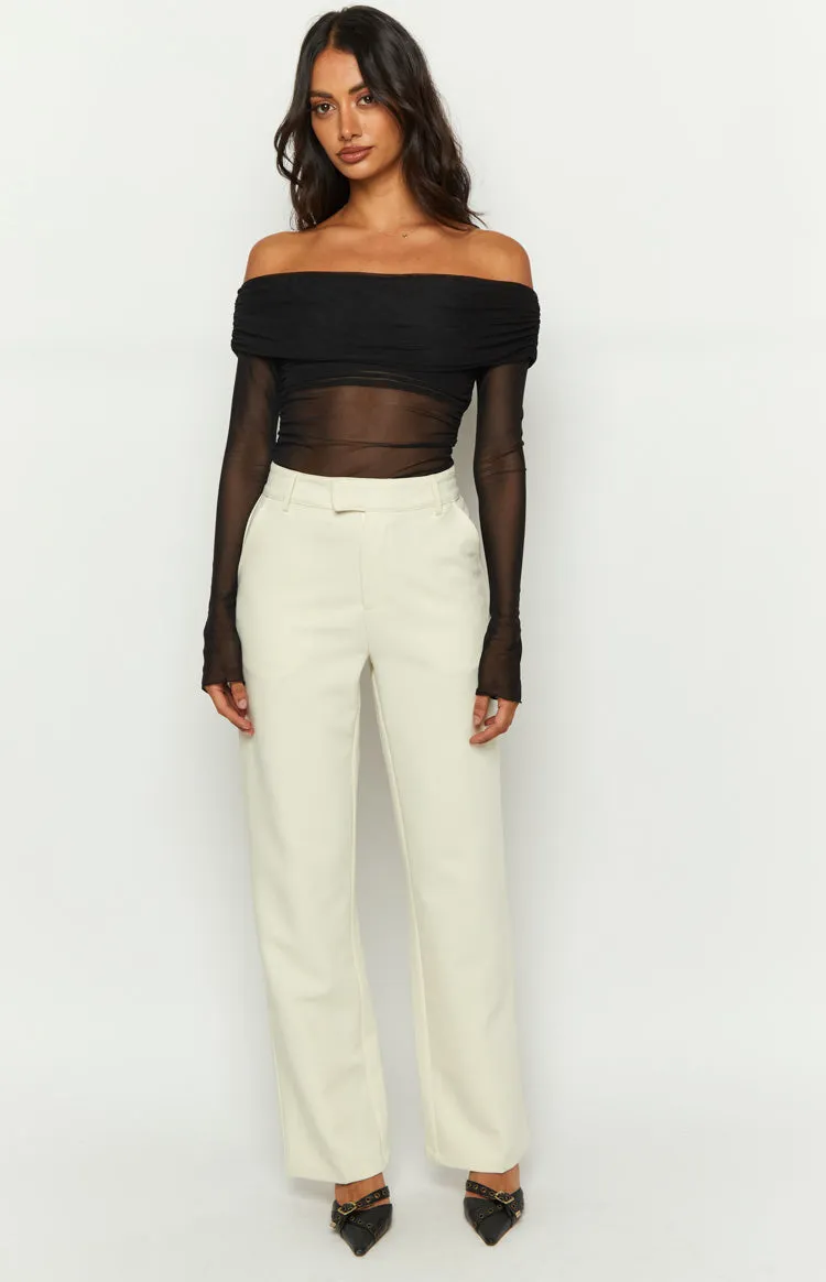 Cabo Cream Straight Leg High Waisted Tailored Pant sold by Beginning Boutique product image thumbnail 2