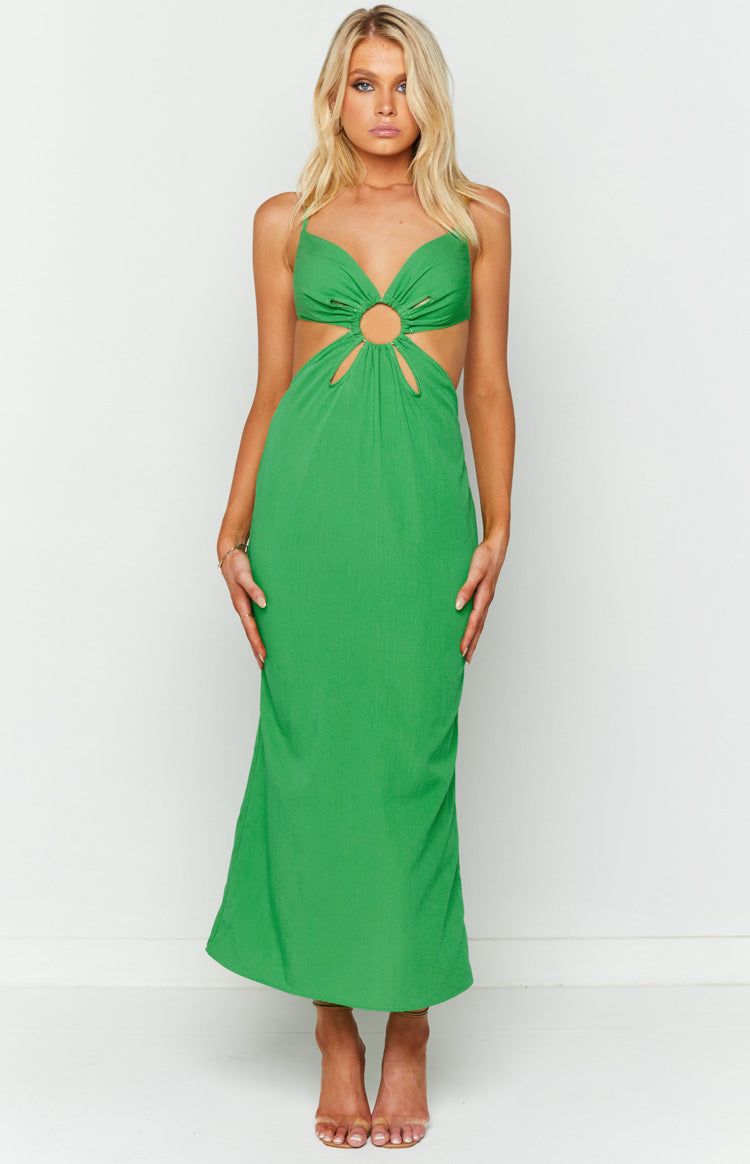 Trixy Green Cut Out Maxi Dress sold by Beginning Boutique product image thumbnail 2