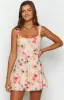 Eleanora Pink Floral Mini Dress sold by Beginning Boutique