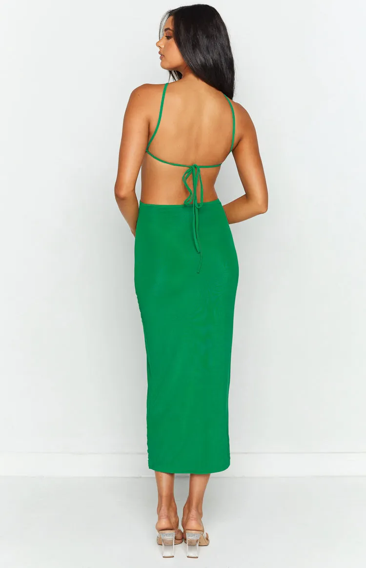 Nyla Green Cut Out Halter Midi Dress sold by Beginning Boutique product image thumbnail 4