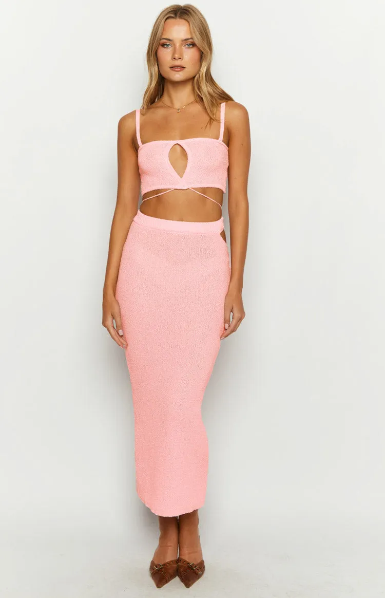 Ellah Pink Knit Midi Skirt sold by Beginning Boutique product image thumbnail 2