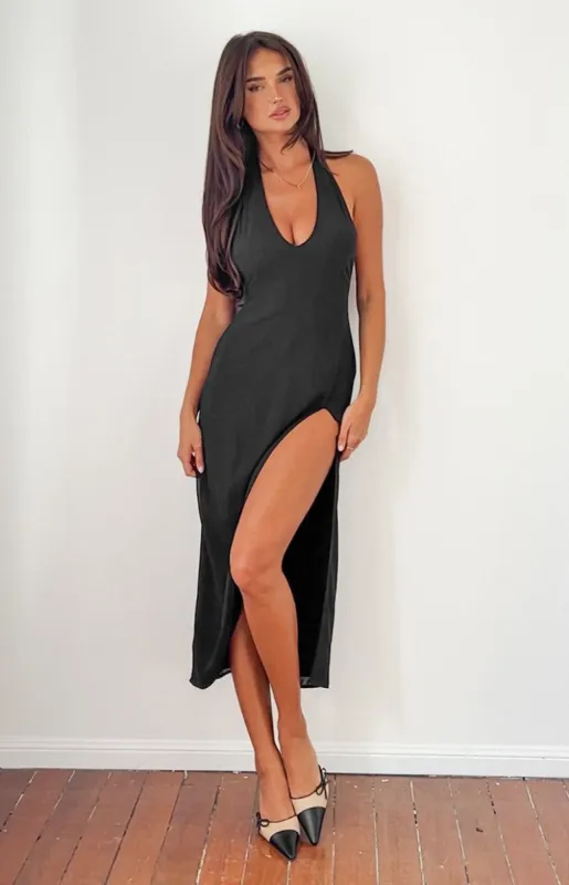 Portia Black Maxi Dress sold by Beginning Boutique