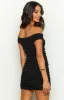 Your Love Black Mesh Off Shoulder Mini Dress sold by Beginning Boutique