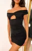 Your Love Black Mesh Off Shoulder Mini Dress sold by Beginning Boutique