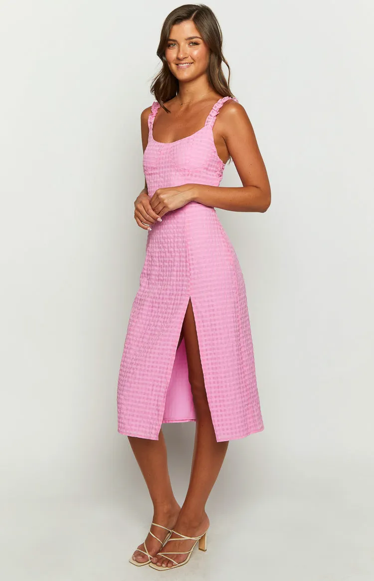 Jessie Pink Midi Dress sold by Beginning Boutique product image thumbnail 4