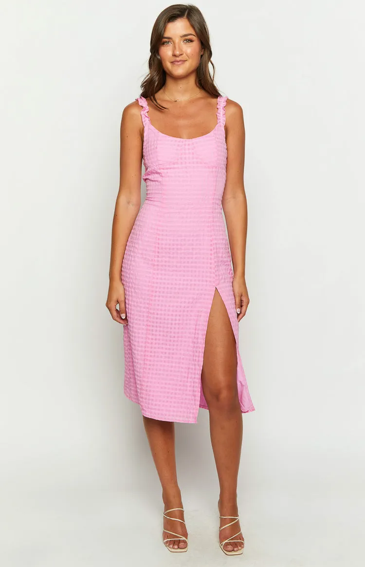 Jessie Pink Midi Dress sold by Beginning Boutique product image thumbnail 3