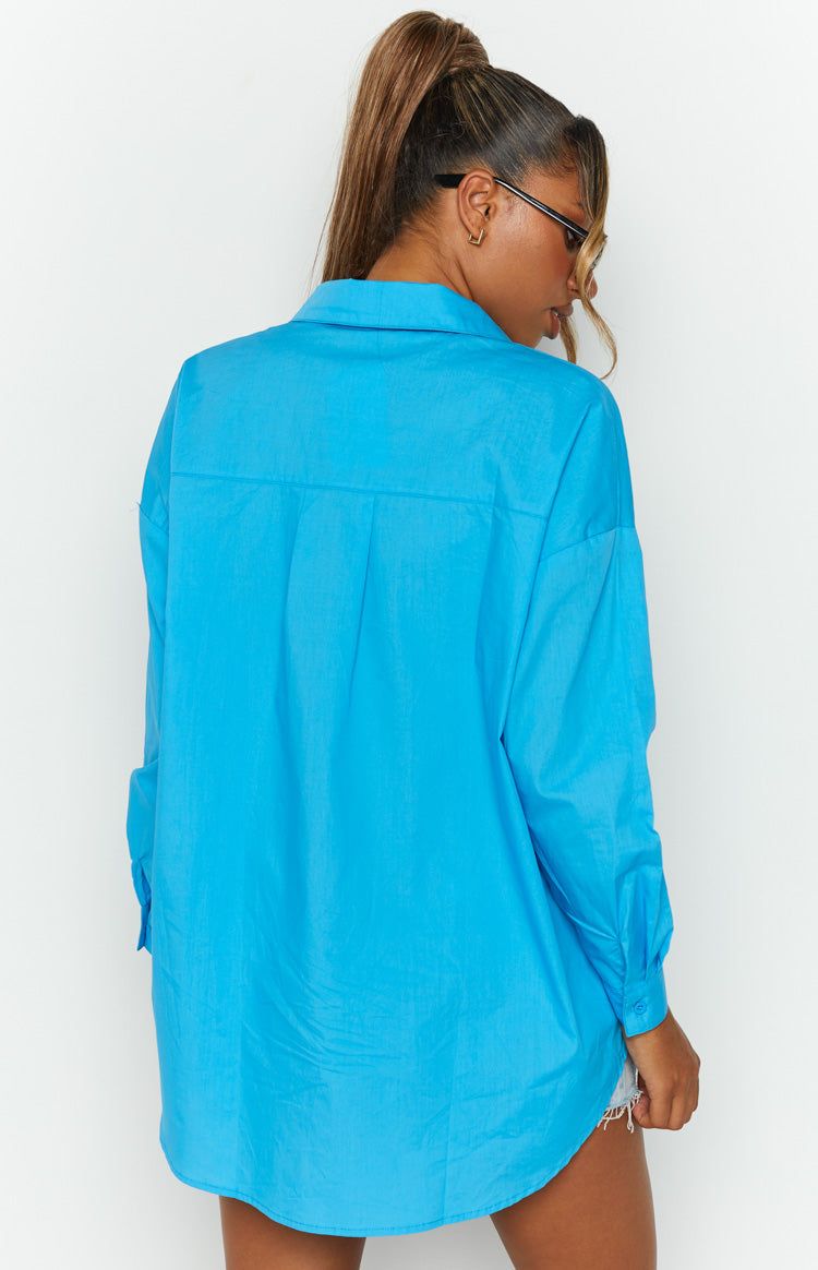 Kiara Blue Long Sleeve Shirt sold by Beginning Boutique product image thumbnail 5