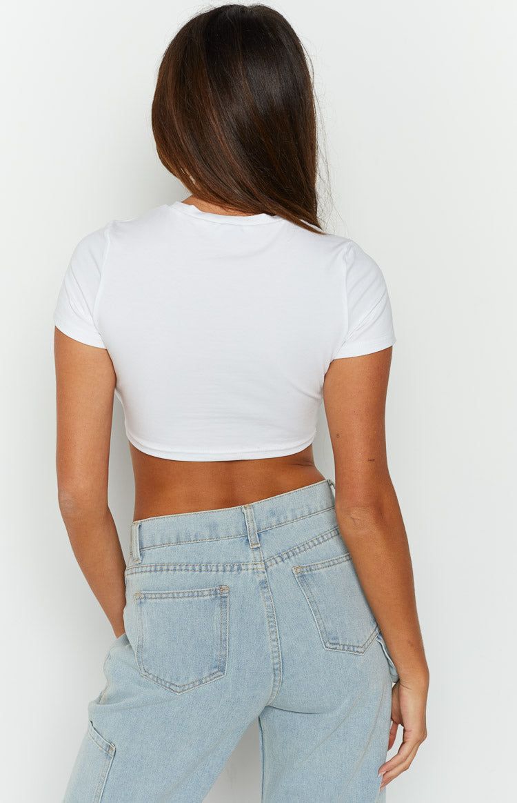 Chantal White Cropped Tee sold by Beginning Boutique product image thumbnail 5