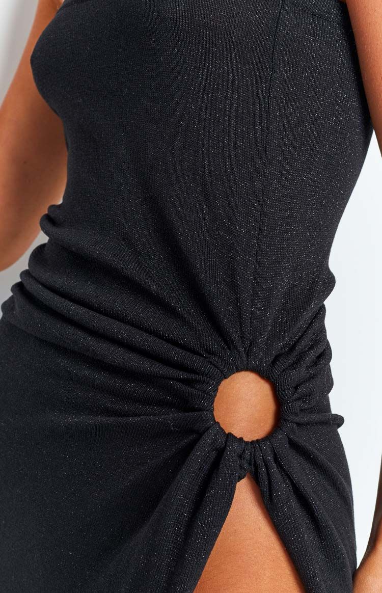 Girls' Night Out Black Midi Dress sold by Beginning Boutique product image thumbnail 7