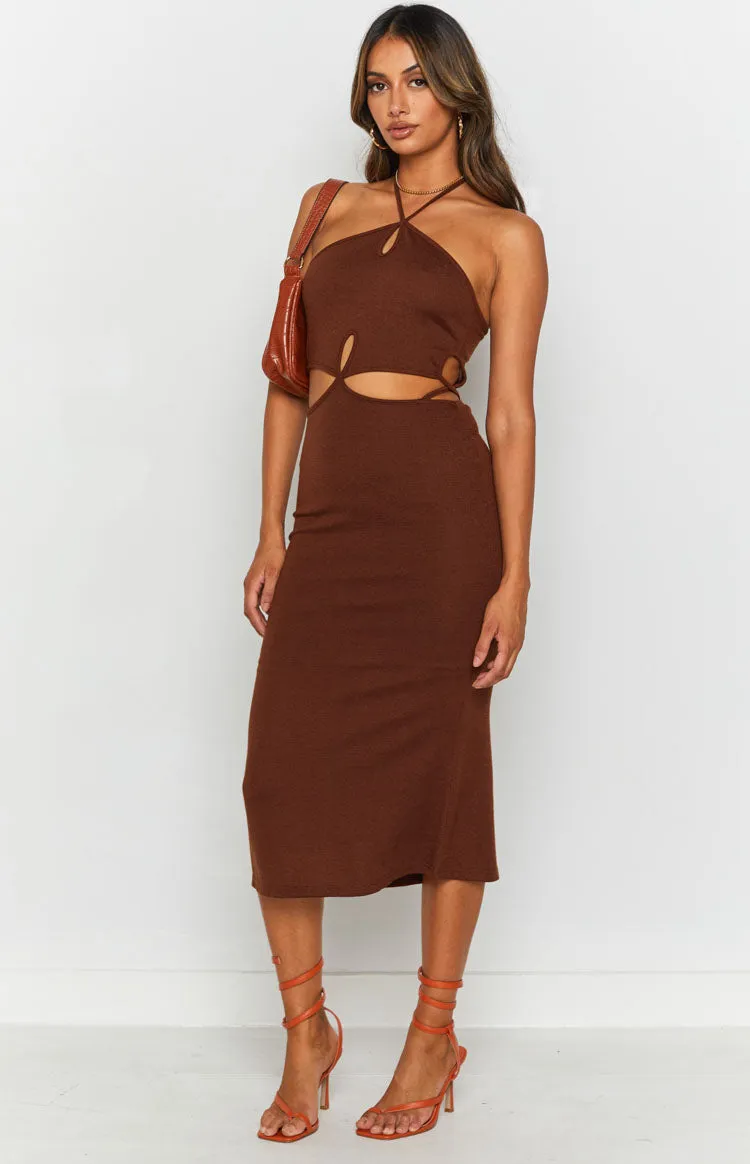 Quanah Cut Out Midi Dress Brown sold by Beginning Boutique product image thumbnail 5