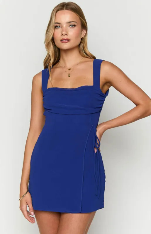 Avi Navy Chiffon Mini Dress sold by Beginning Boutique