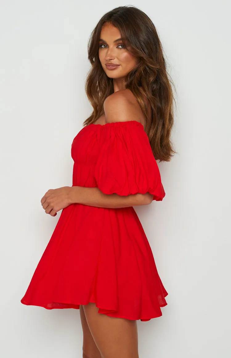 Paradise Puff Sleeve Dress Red sold by Beginning Boutique product image thumbnail 4