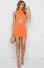 Halley Orange Mini Dress sold by Beginning Boutique