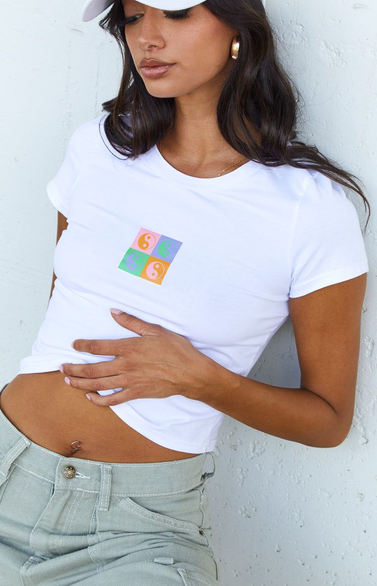 Zen White Graphic Baby Tee sold by Beginning Boutique product image thumbnail 2