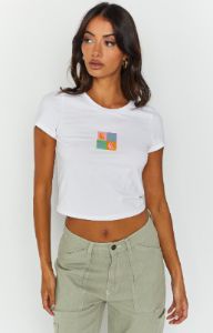 Zen White Graphic Baby Tee sold by Beginning Boutique