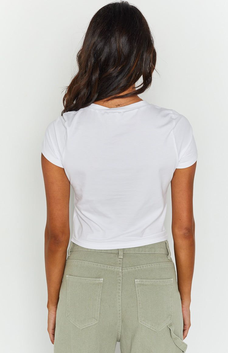 Zen White Graphic Baby Tee sold by Beginning Boutique product image thumbnail 5