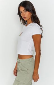 Zen White Graphic Baby Tee sold by Beginning Boutique