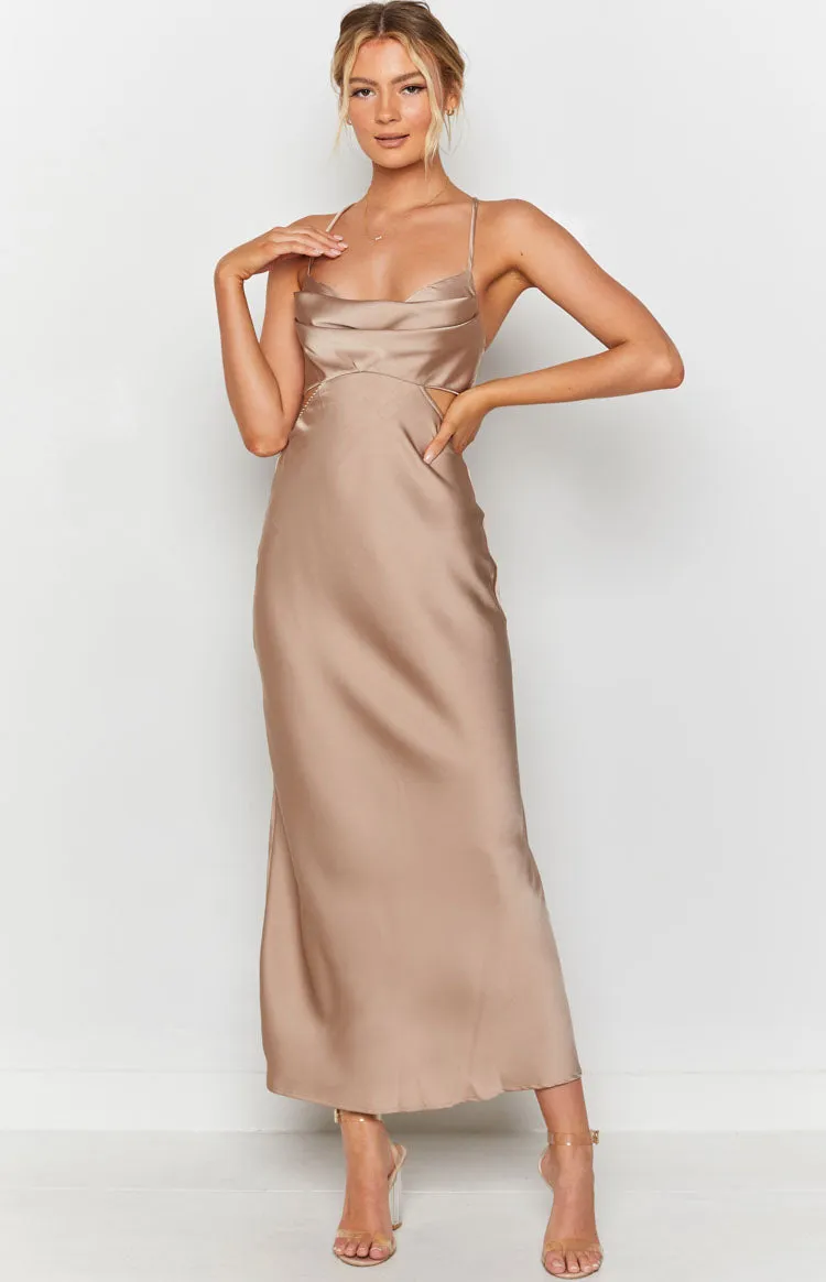 Taleah Cut Out Maxi Dress Mocha sold by Beginning Boutique product image thumbnail 3
