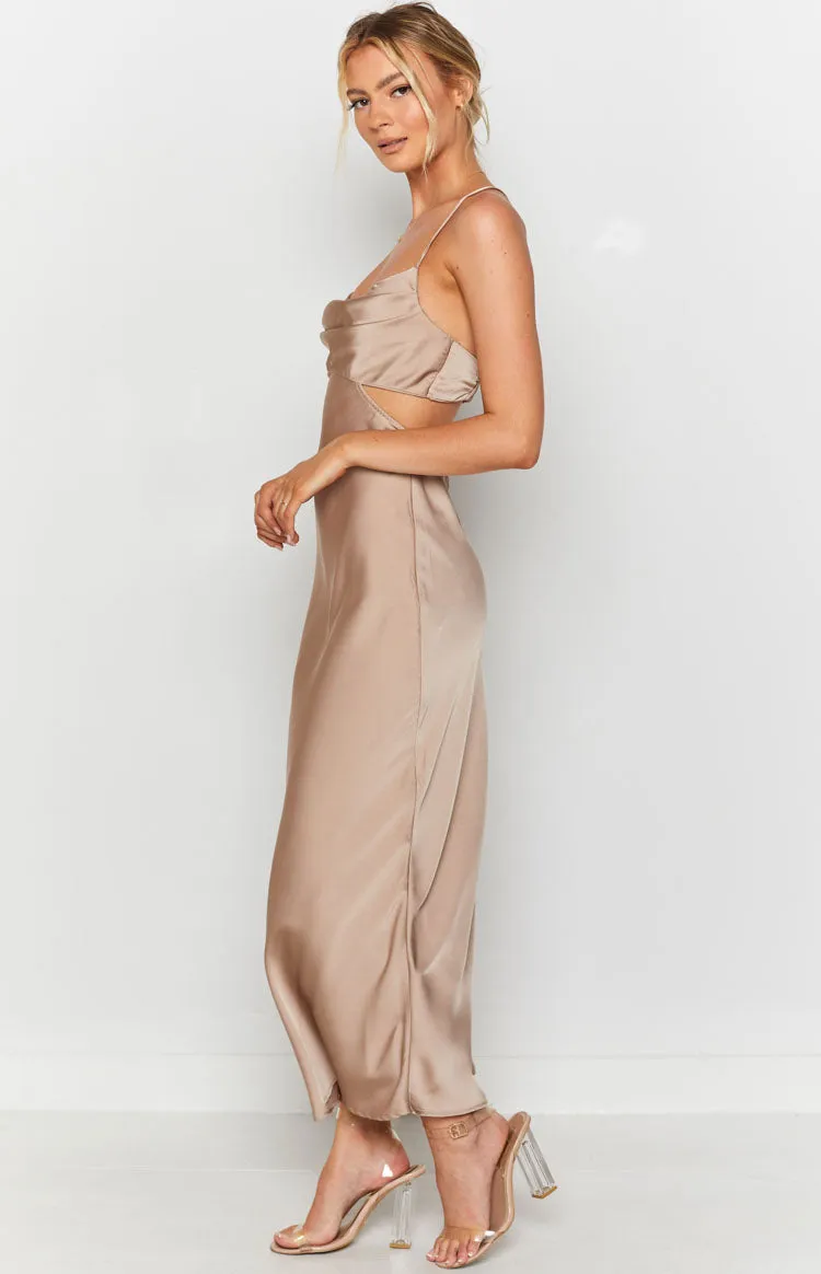 Taleah Cut Out Maxi Dress Mocha sold by Beginning Boutique product image thumbnail 4