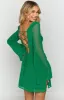 Amalfi Green Long Sleeve Lace Up Mini Dress sold by Beginning Boutique
