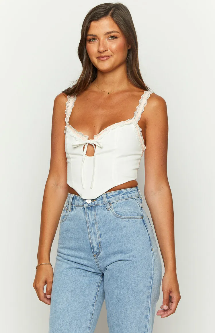 Kristin White Corset Top sold by Beginning Boutique product image thumbnail 4
