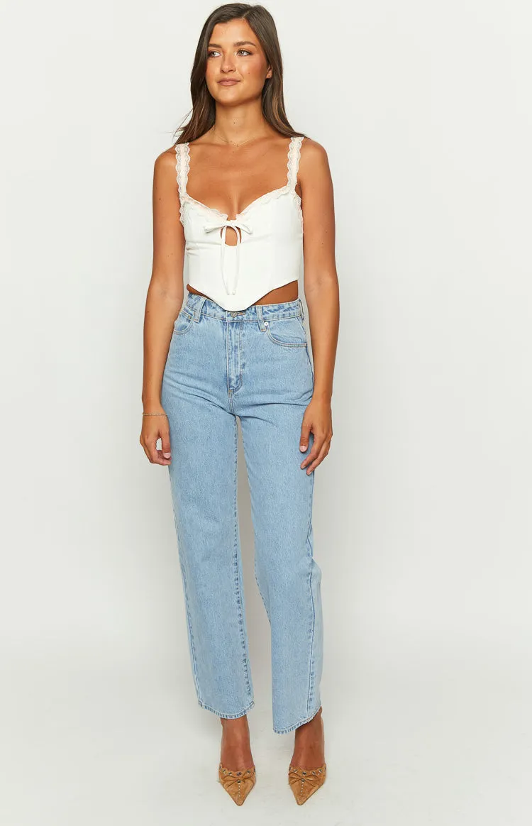 Kristin White Corset Top sold by Beginning Boutique product image thumbnail 2