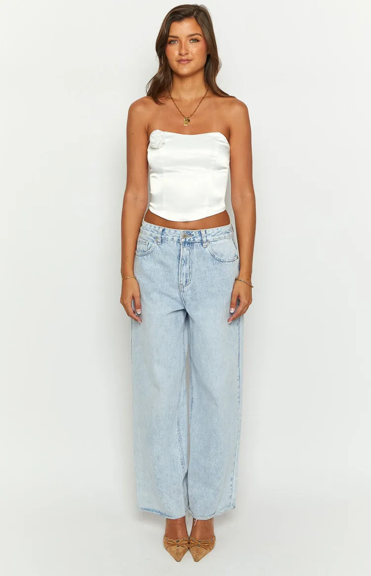 Ember Elegance White Satin Corset Top sold by Beginning Boutique product image thumbnail 3