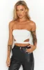 Emerson White Strapless Crop Top sold by Beginning Boutique
