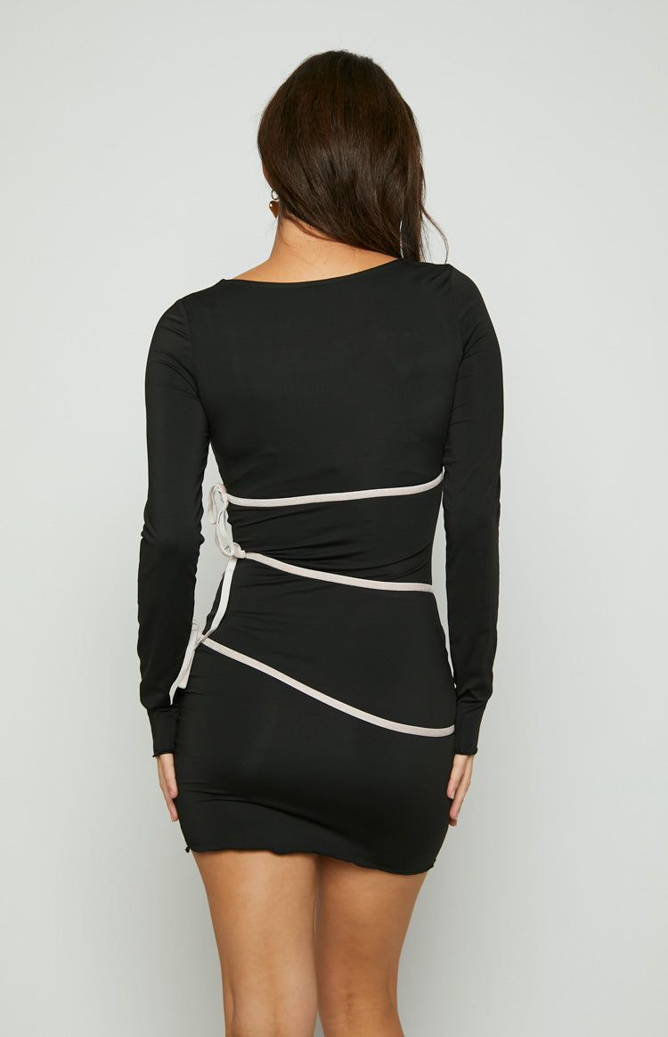 Elliette Black Bow Mini Party Dress sold by Beginning Boutique product image thumbnail 4