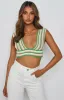 Alma Crochet Crop Top Green sold by Beginning Boutique