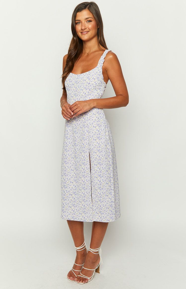 Jessie Purple Floral Midi Dress sold by Beginning Boutique product image thumbnail 4