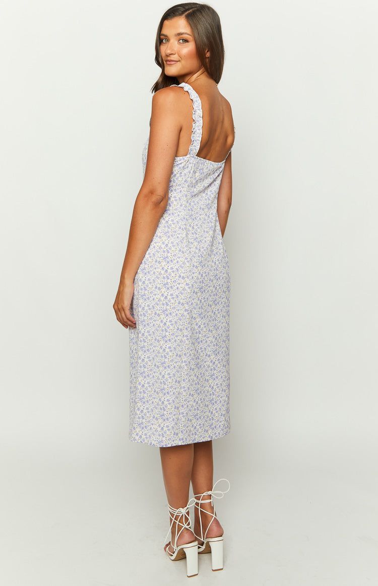 Jessie Purple Floral Midi Dress sold by Beginning Boutique product image thumbnail 5