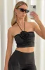 Blushing Blossom Black Rose Halter Top sold by Beginning Boutique