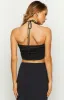 Blushing Blossom Black Rose Halter Top sold by Beginning Boutique