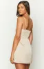 Pearl Cream Satin Mini Dress sold by Beginning Boutique