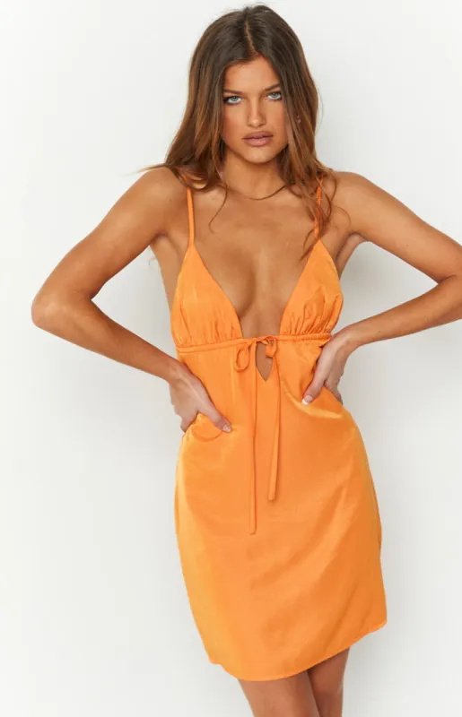 Empress Orange Mini Dress sold by Beginning Boutique