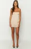 Pearl Cream Satin Mini Dress sold by Beginning Boutique