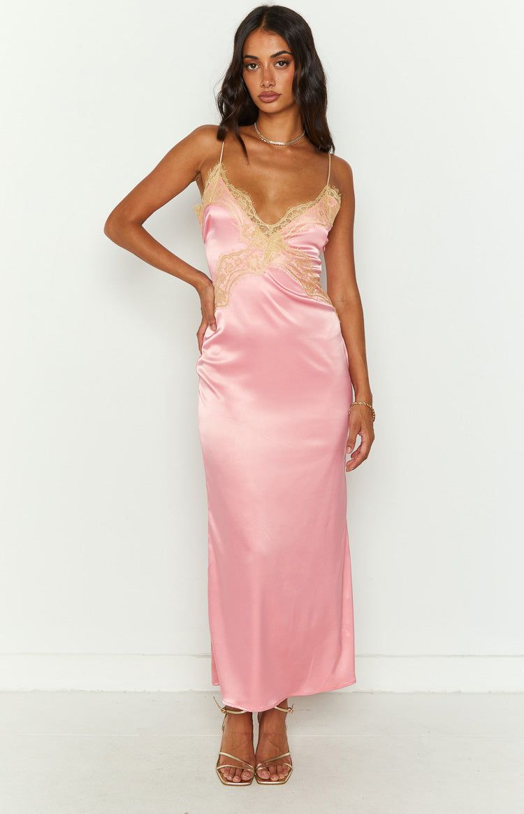 Sunni Pink Slip Maxi Dress sold by Beginning Boutique