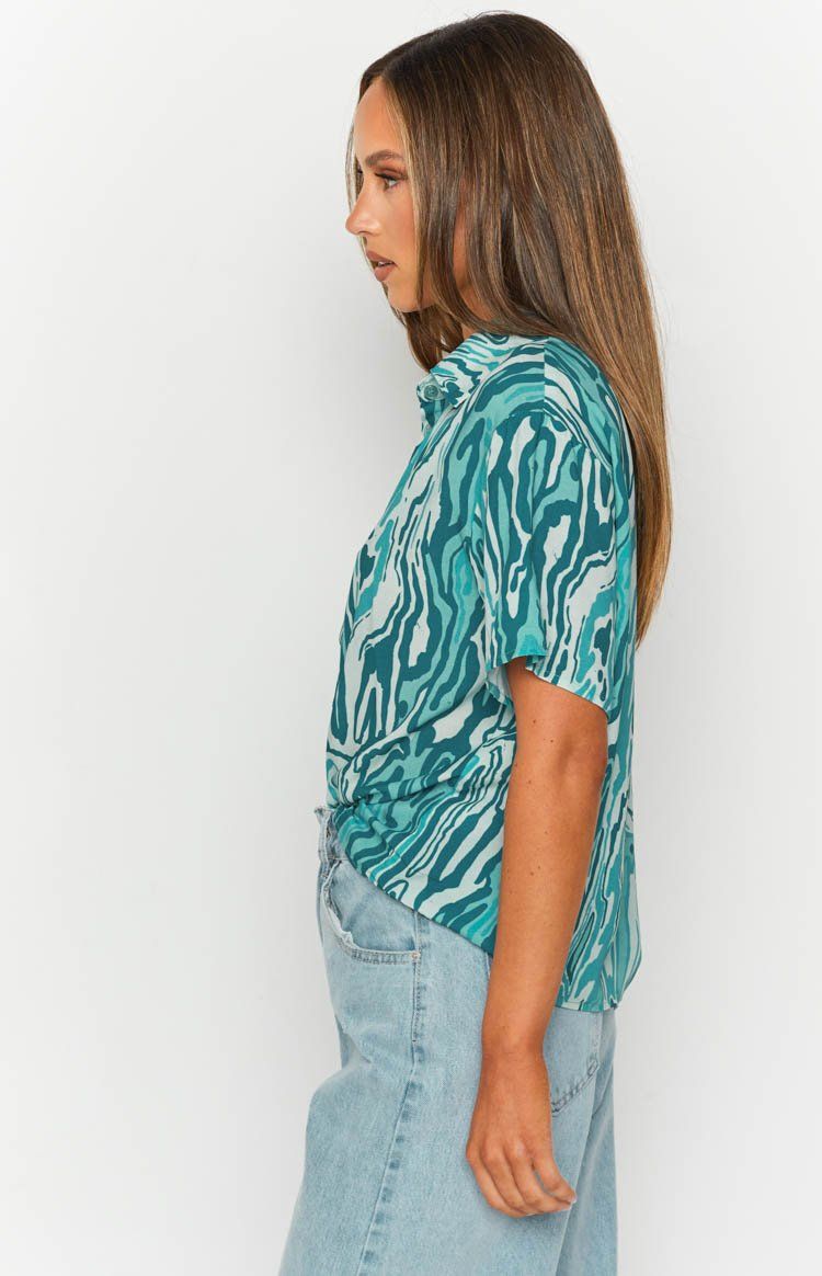 Barbeque Button Shirt Blue sold by Beginning Boutique product image thumbnail 7