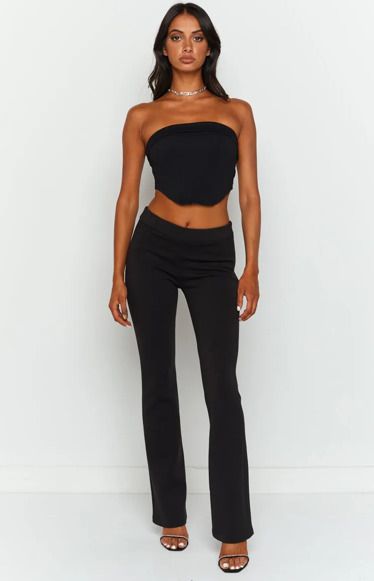Noela Black Low Rise Pants sold by Beginning Boutique