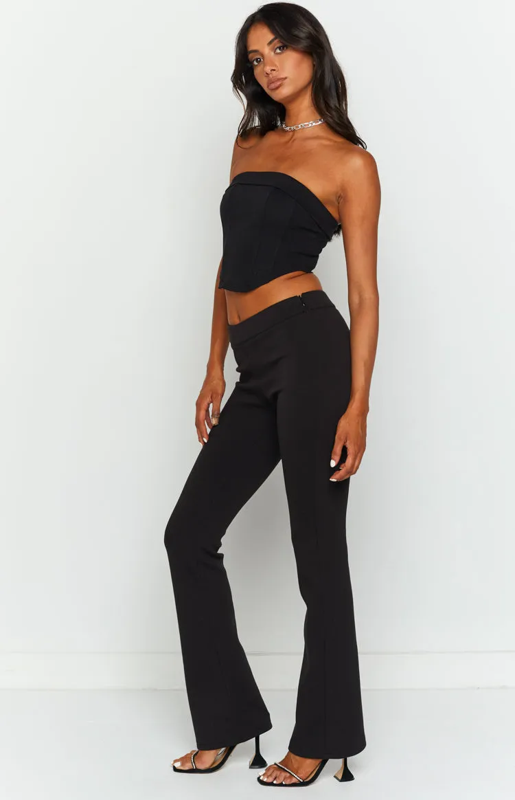 Noela Black Low Rise Pants sold by Beginning Boutique product image thumbnail 4