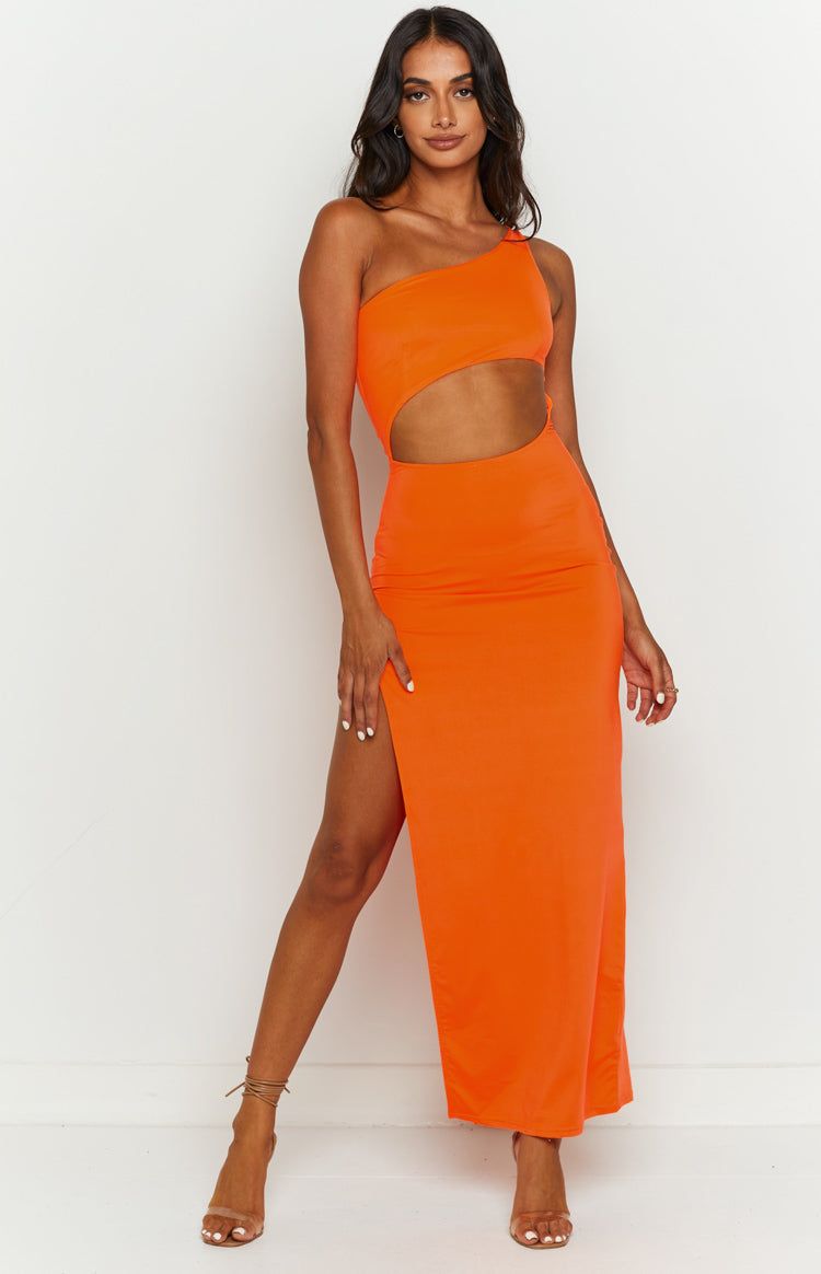 Simone Orange Cut Out Maxi Dress sold by Beginning Boutique product image thumbnail 3